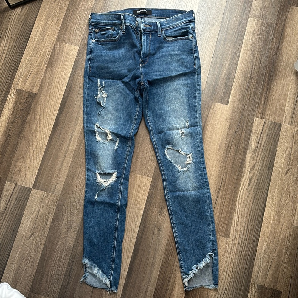 Women’s express mid rise stretch ankle legging jeans